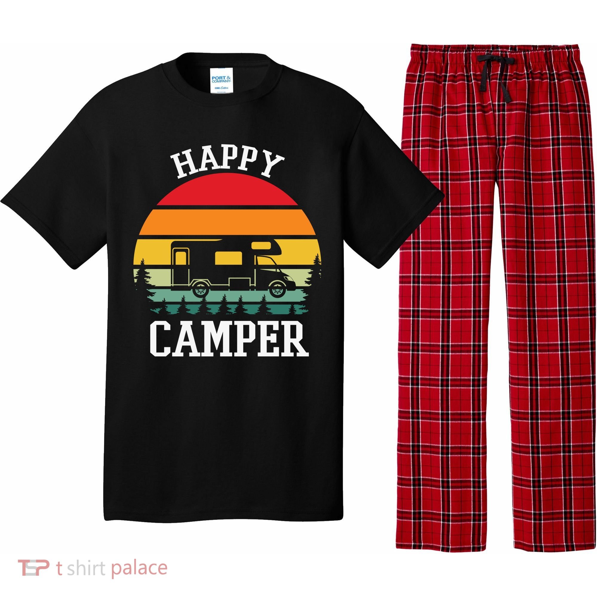 Happy Camper Cute Gift Retro Pajama Set