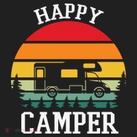 Happy Camper Cute Gift Retro Hat thumb 2