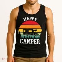 Happy Camper Cute Gift Retro Tank Top thumb 3