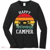 Happy Camper Cute Gift Retro Women's Long Sleeve Shirt thumb 0