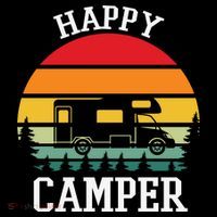 Happy Camper Cute Gift Retro Women's Long Sleeve Shirt thumb 2