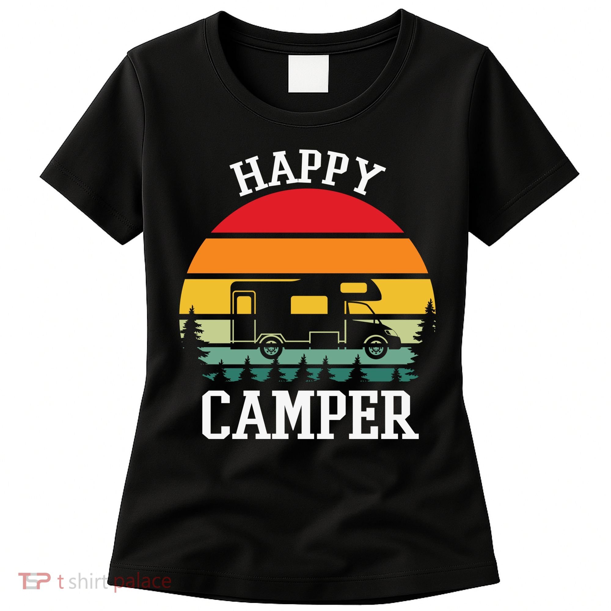Happy Camper Cute Gift Retro Women's T-Shirt