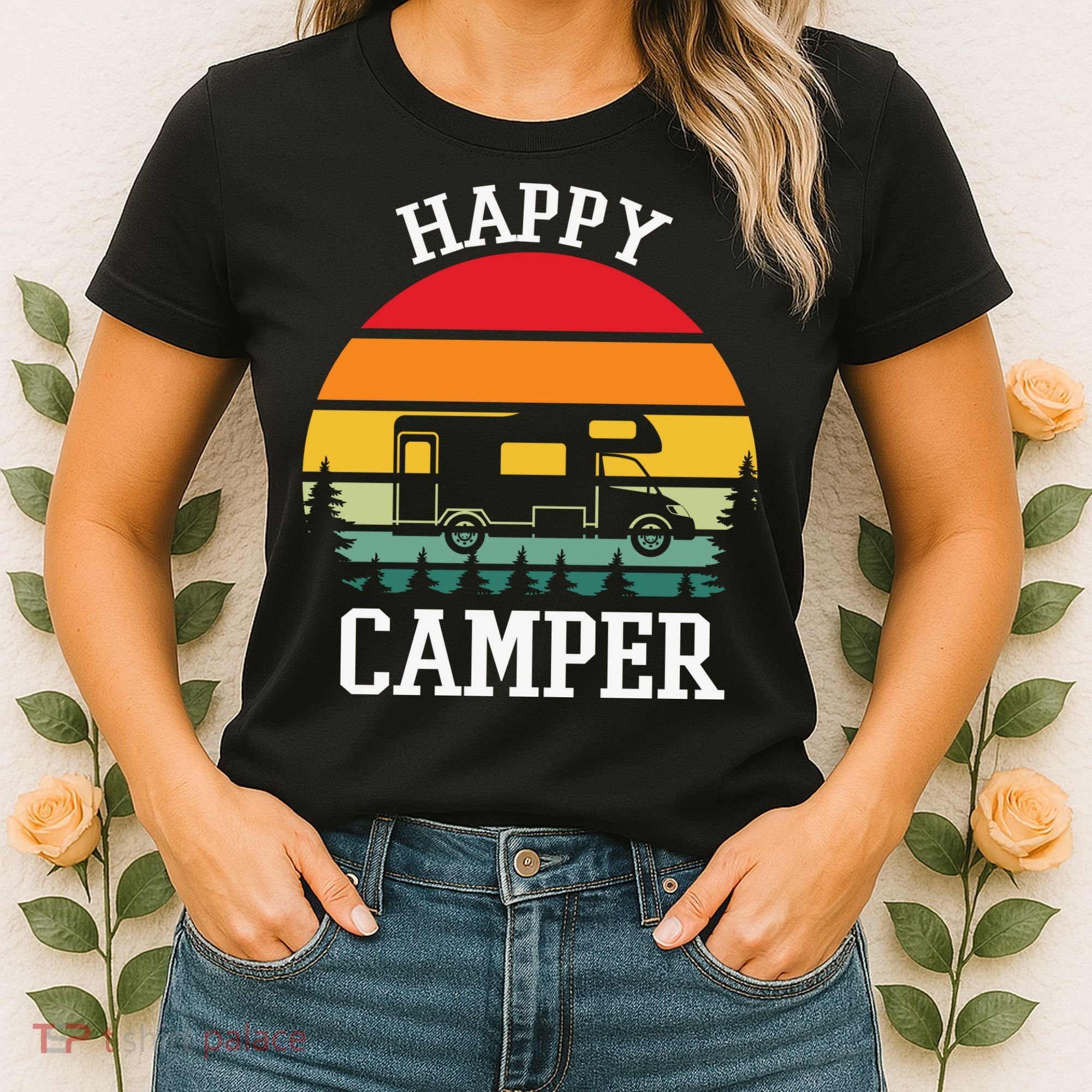 Happy Camper Cute Gift Retro Women's T-Shirt