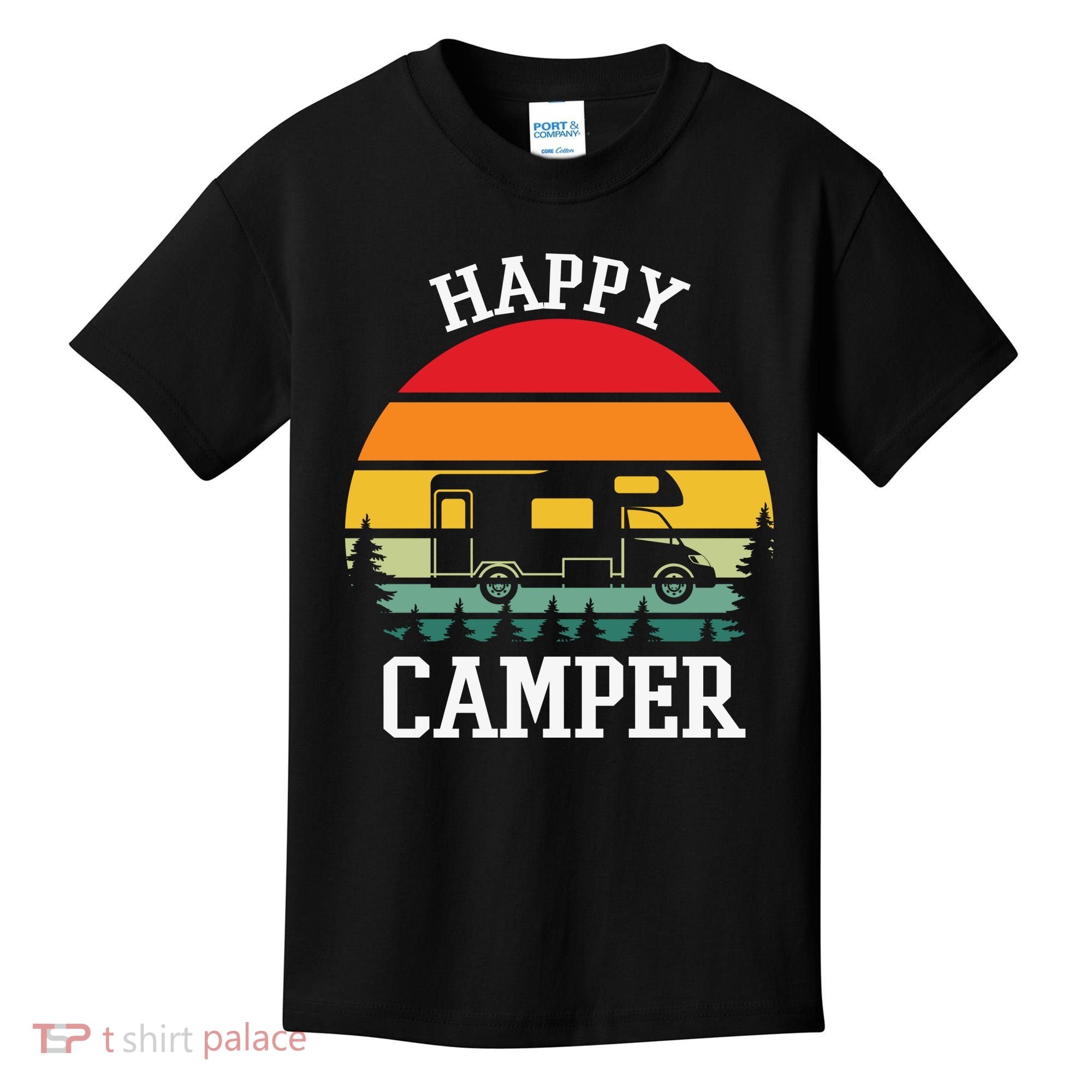 Happy Camper Cute Gift Retro Kids T-Shirt