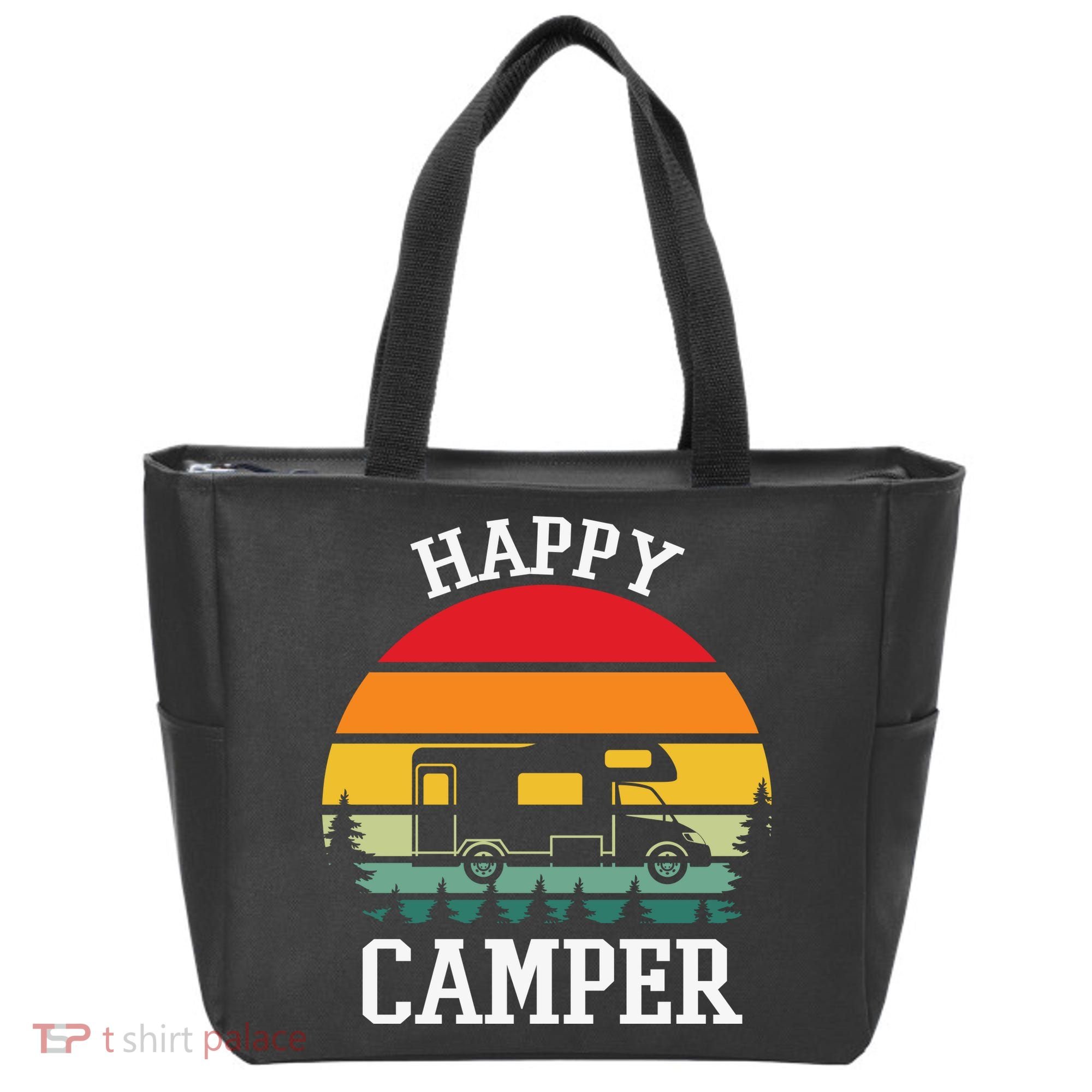Happy Camper Cute Gift Retro Tote Bag