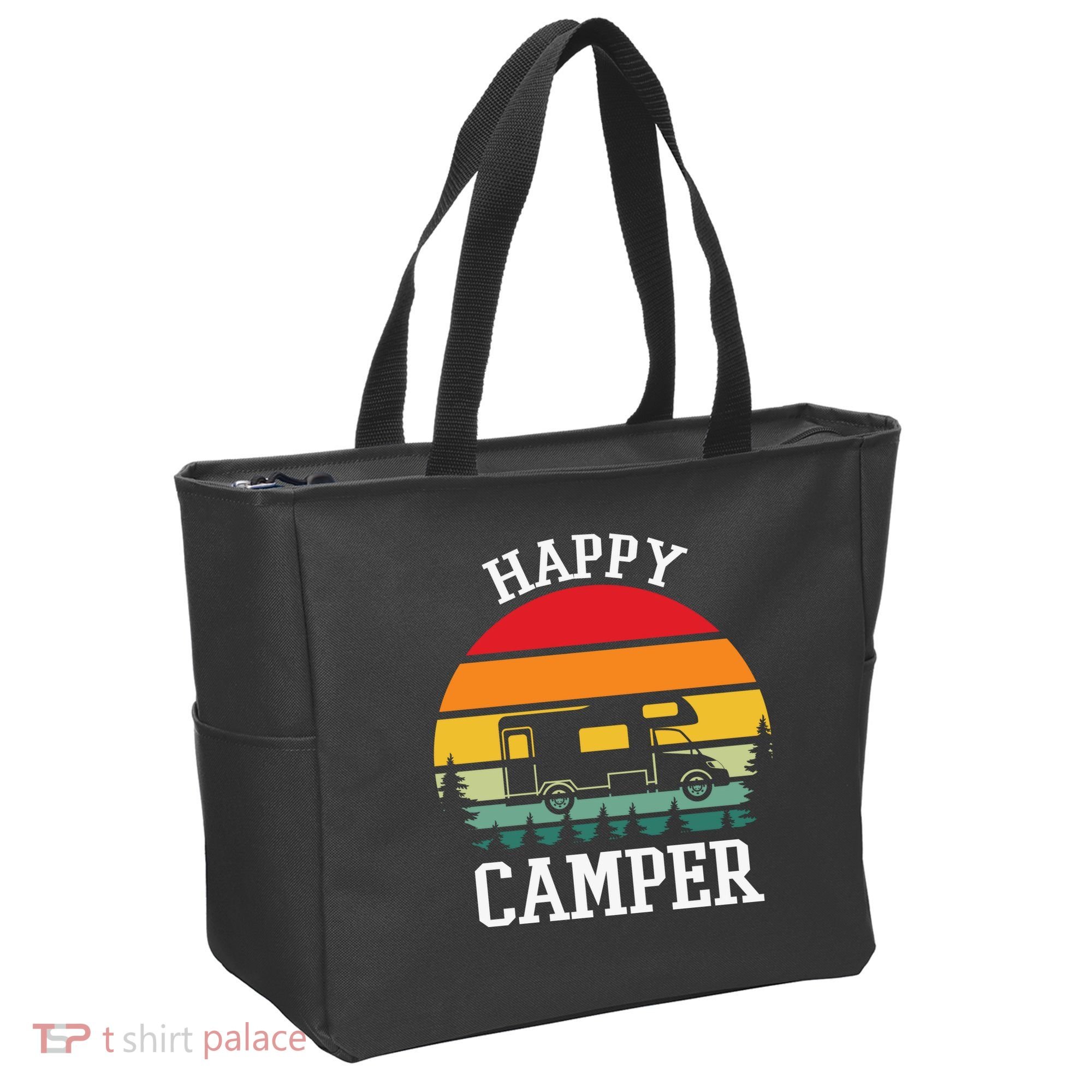 Happy Camper Cute Gift Retro Tote Bag