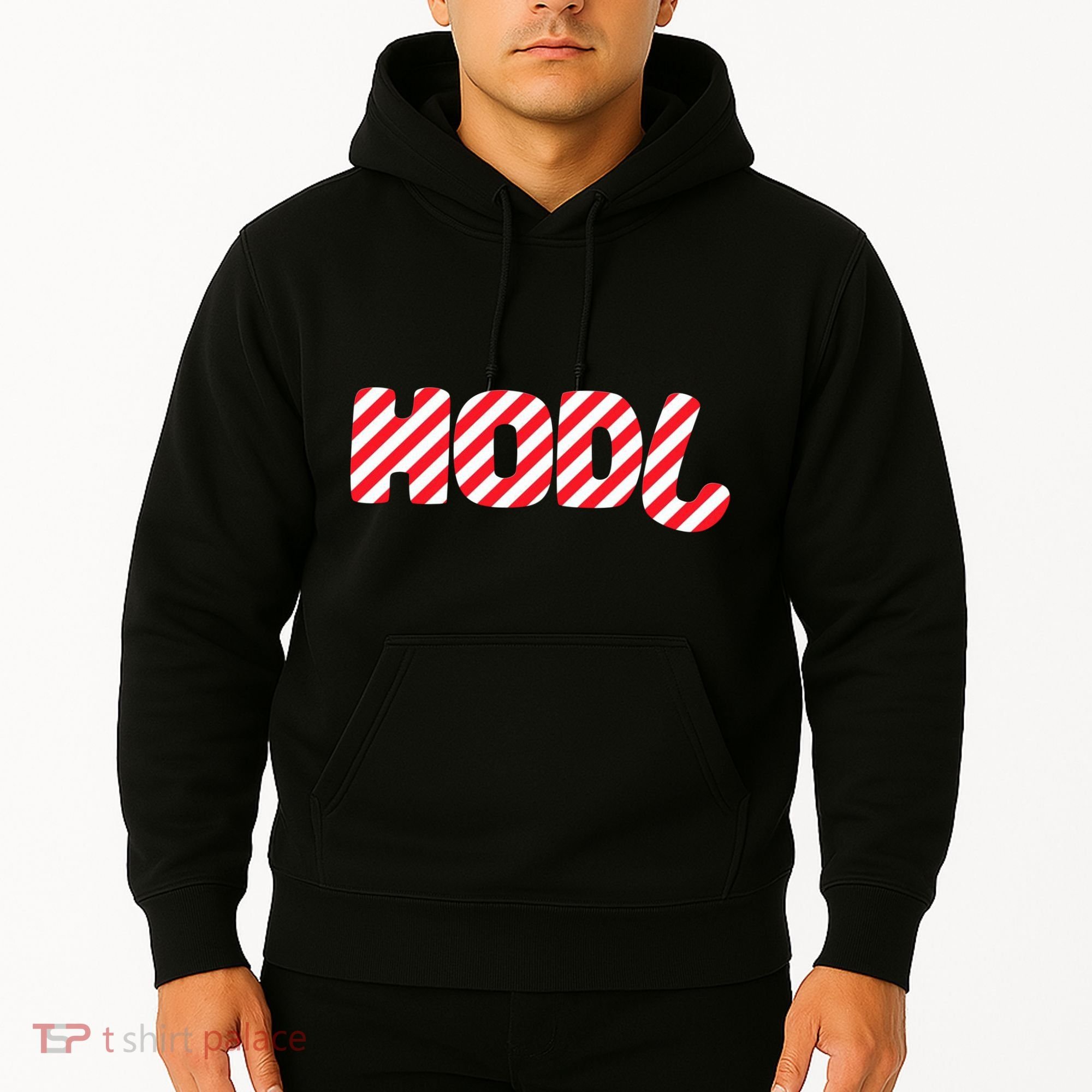 Hodl Crypto Currency Candy Cane Christmas Logo Hoodie
