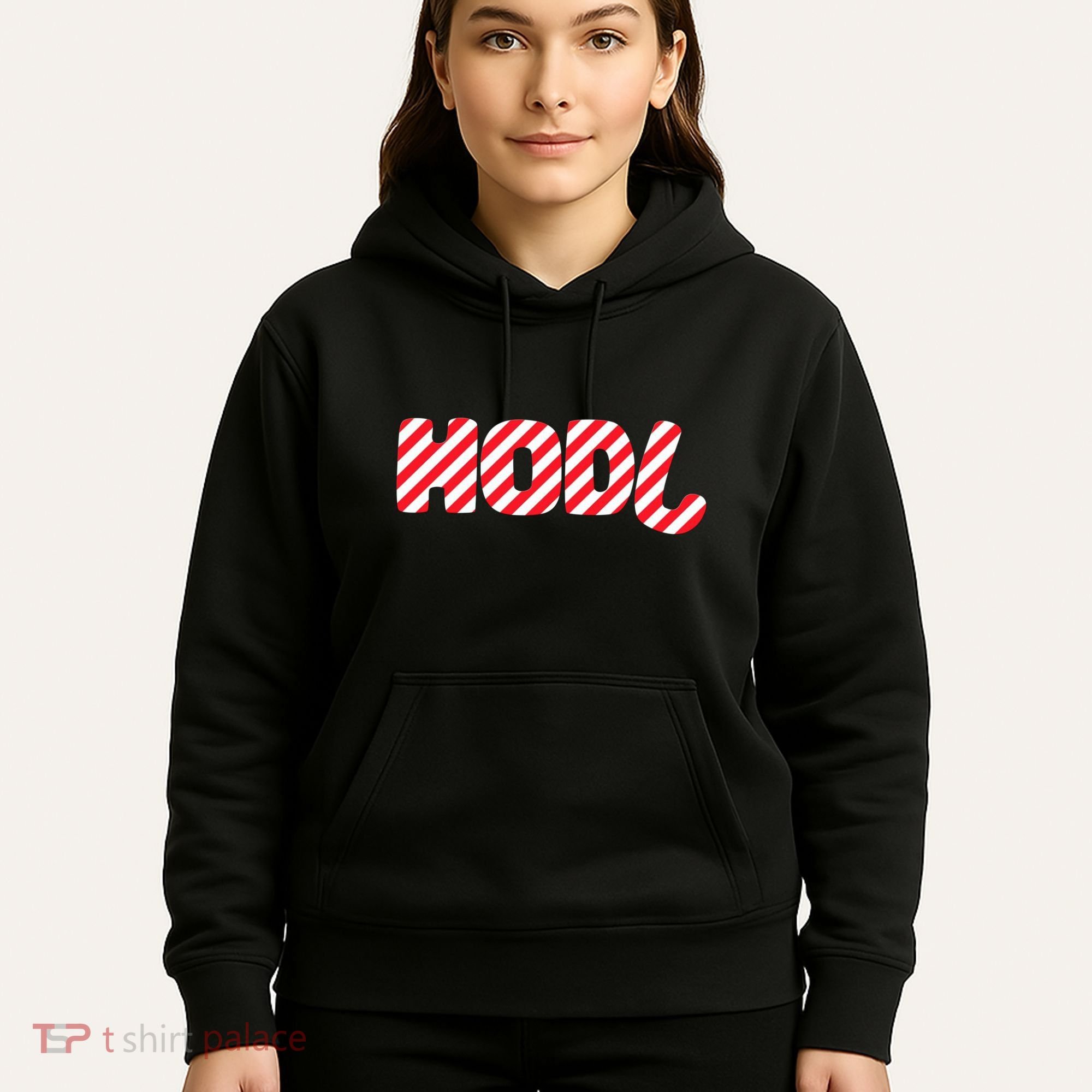 Hodl Crypto Currency Candy Cane Christmas Logo Hoodie