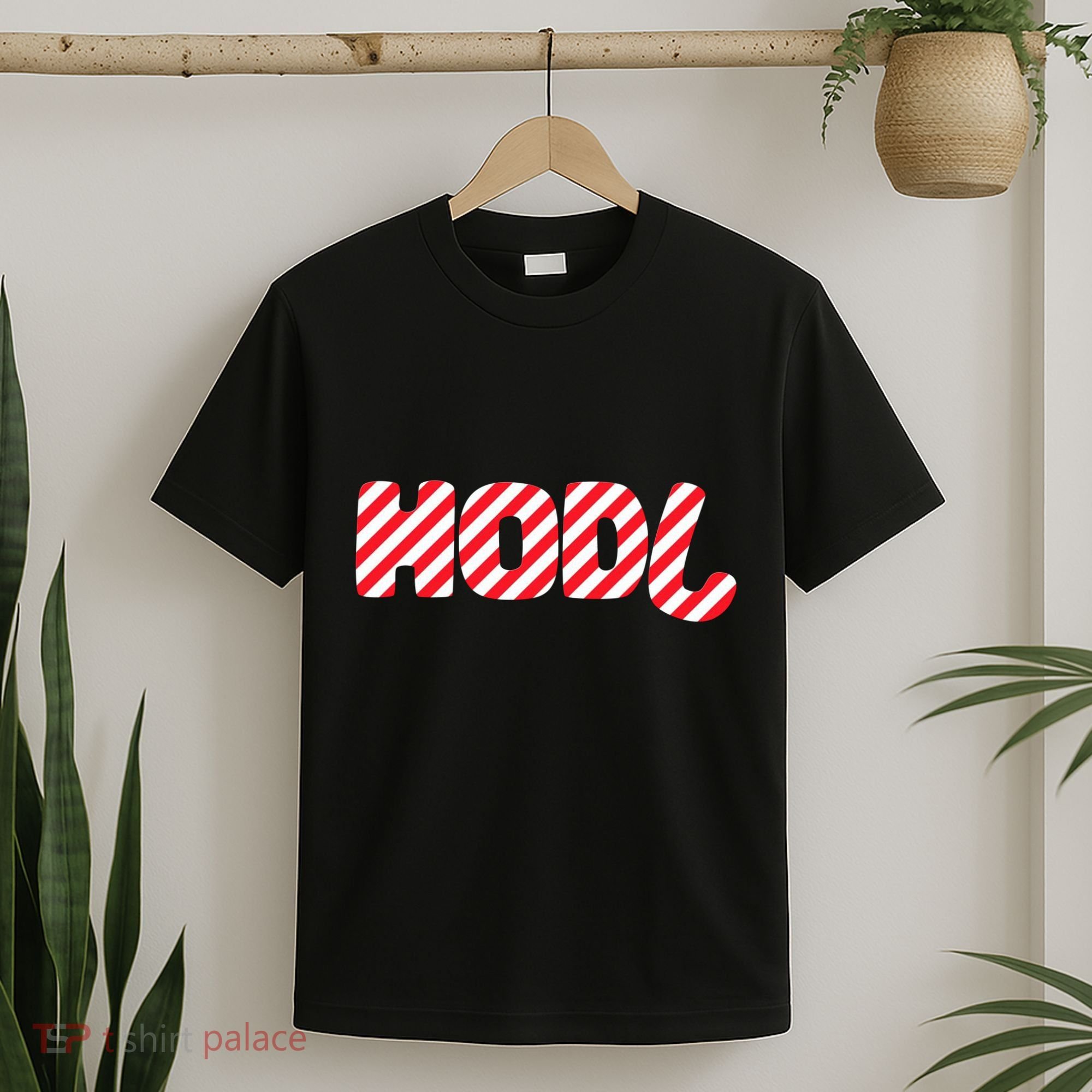 Hodl Crypto Currency Candy Cane Christmas Logo T-Shirt