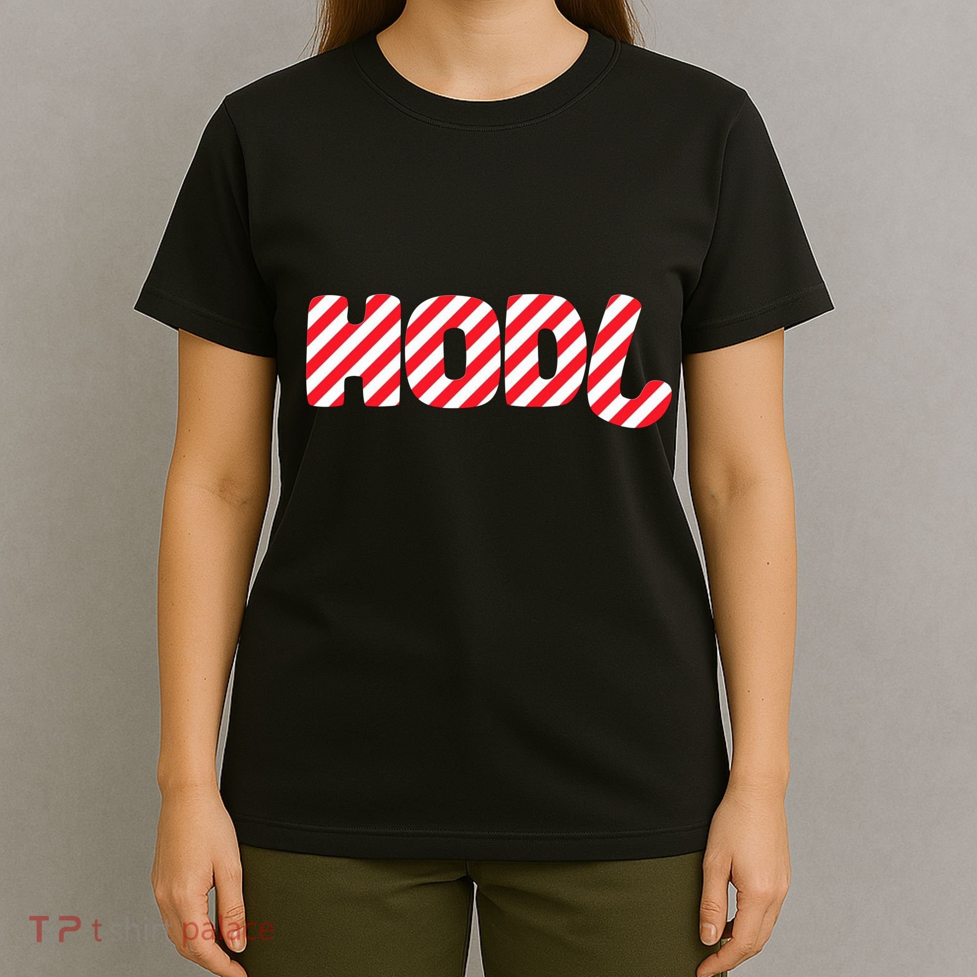 Hodl Crypto Currency Candy Cane Christmas Logo T-Shirt