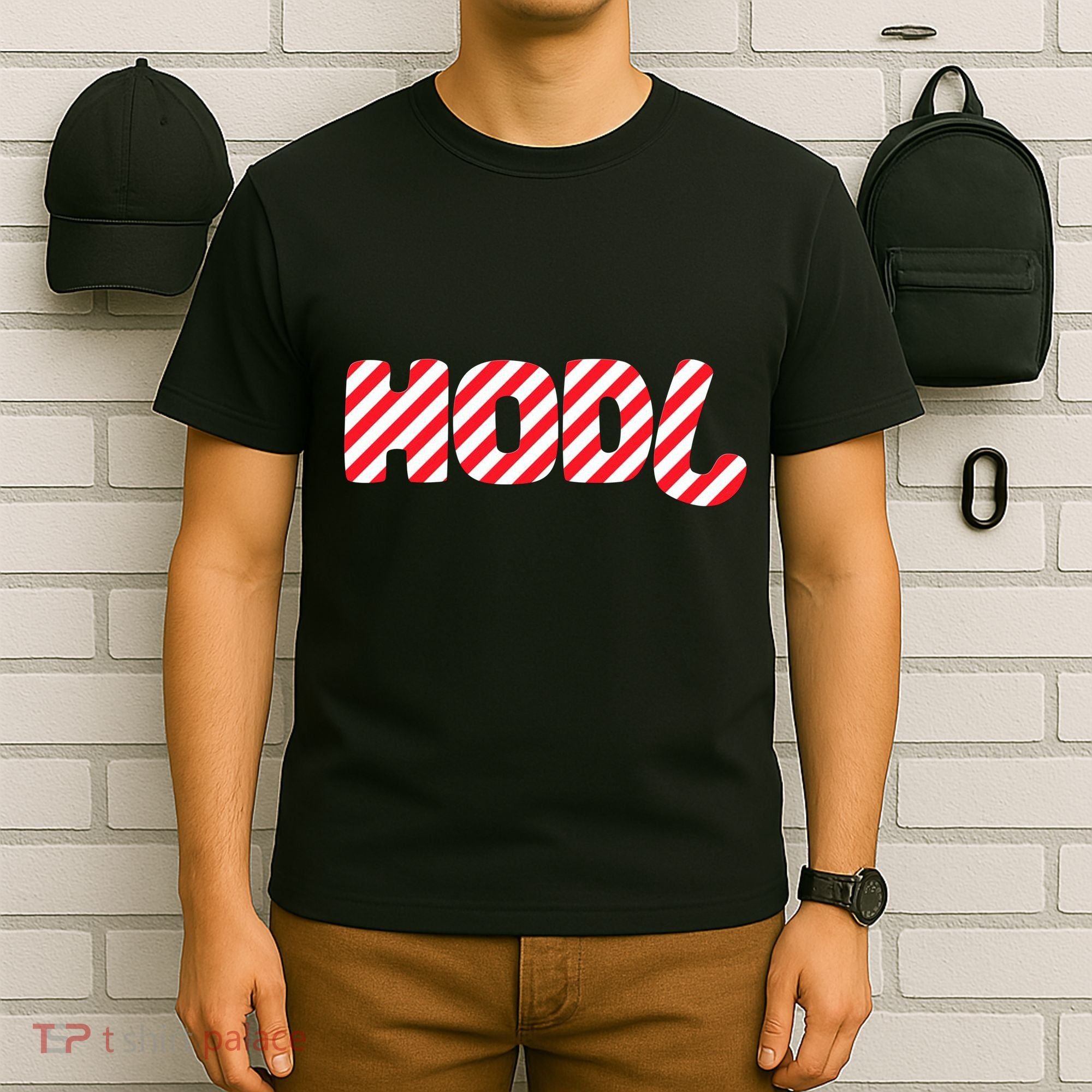 Hodl Crypto Currency Candy Cane Christmas Logo T-Shirt