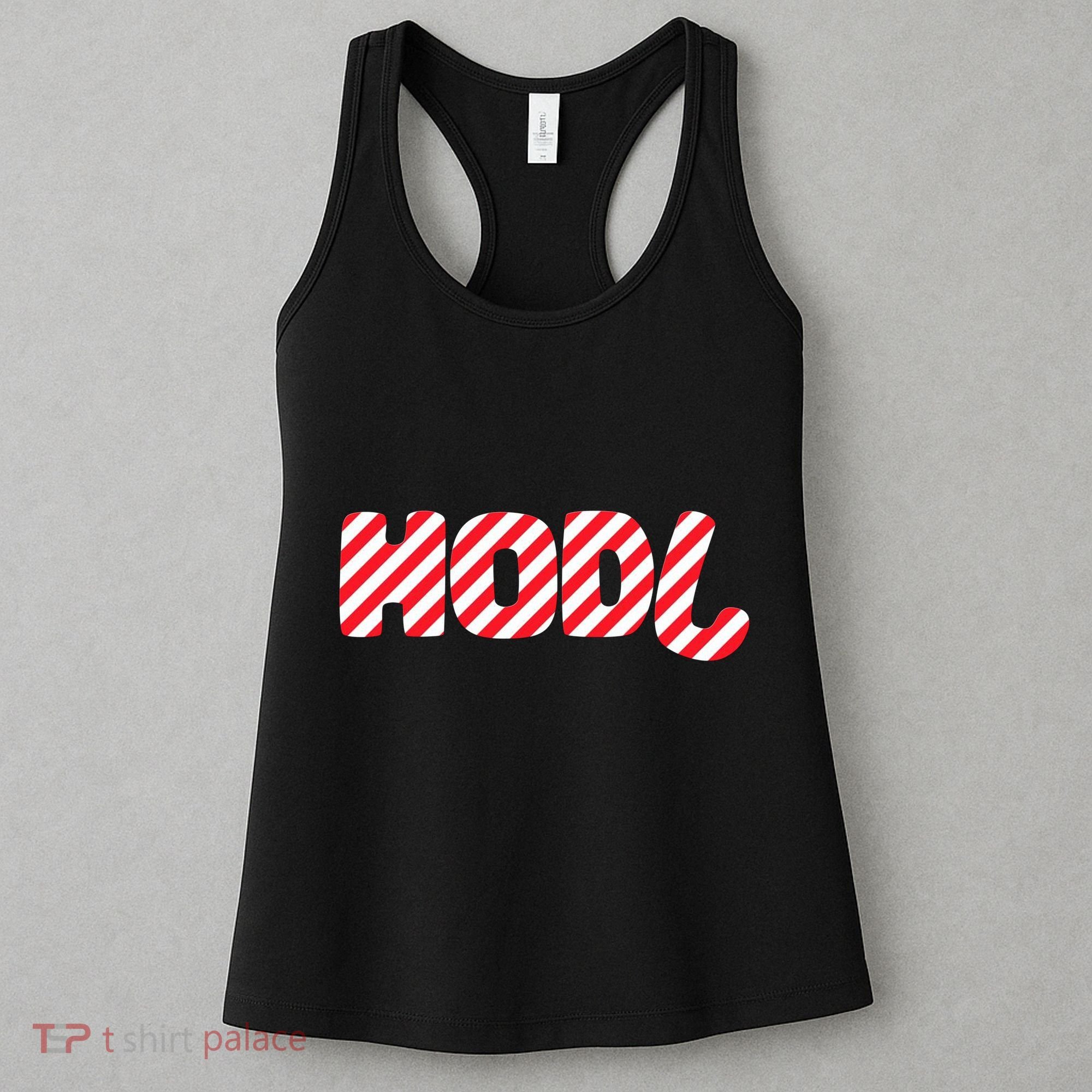 Hodl Crypto Currency Candy Cane Christmas Logo Women's Tank Top