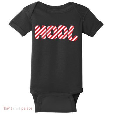 Hodl Crypto Currency Candy Cane Christmas Logo Baby Bodysuit