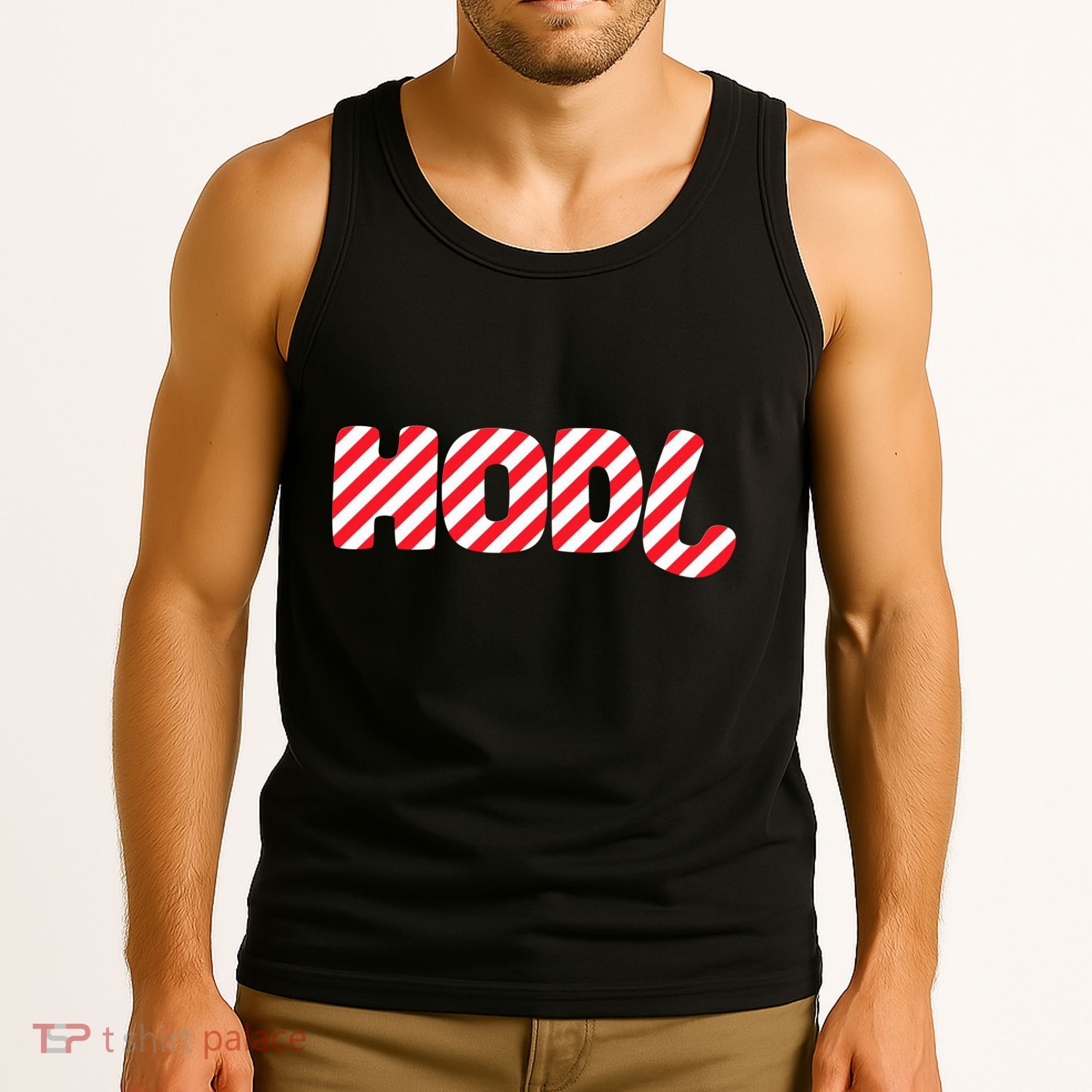 Hodl Crypto Currency Candy Cane Christmas Logo Tank Top