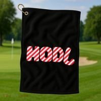 Hodl Crypto Currency Candy Cane Christmas Logo Golf Towel thumb 1