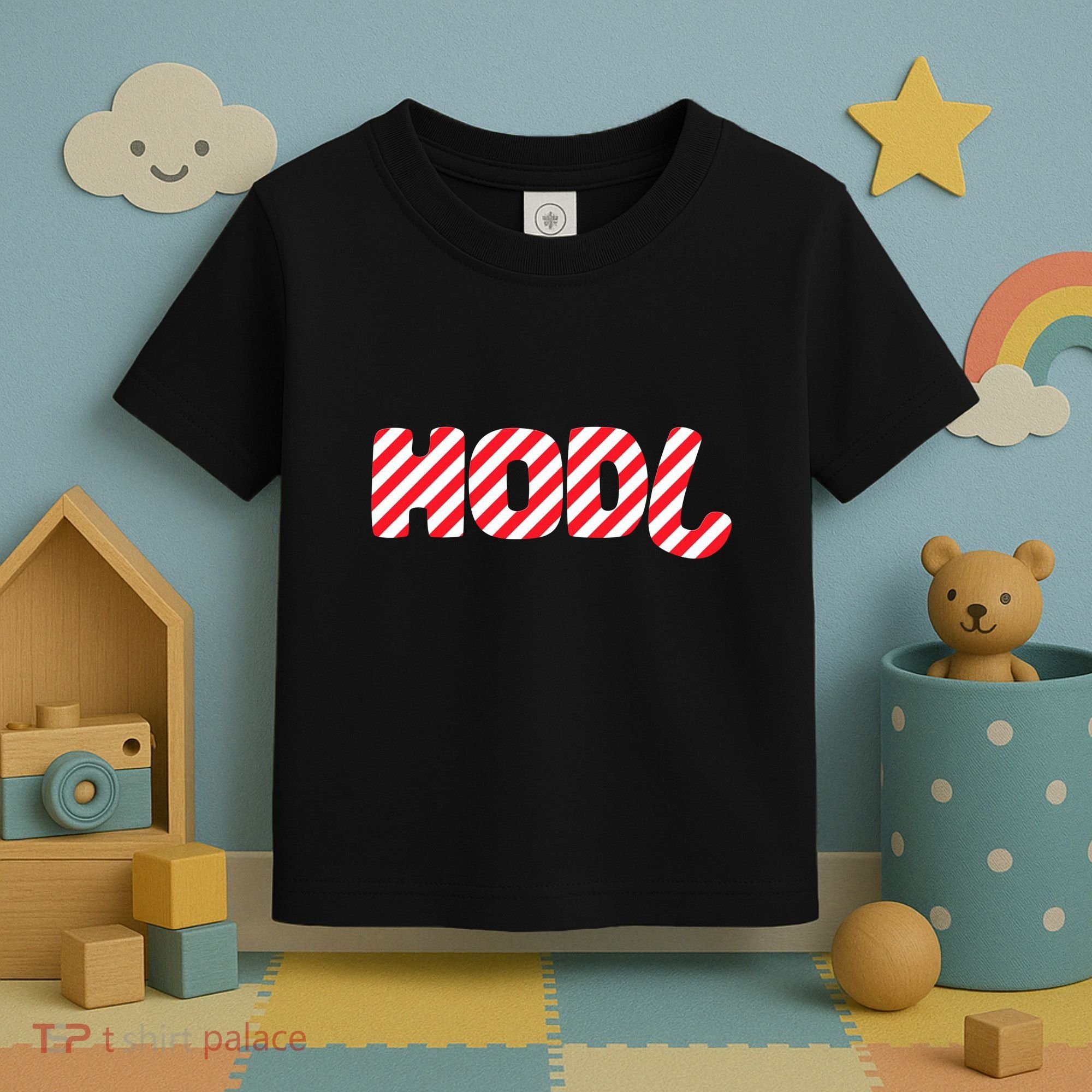 Hodl Crypto Currency Candy Cane Christmas Logo Toddler T-Shirt