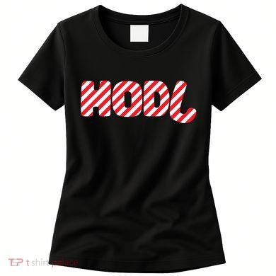 Hodl Crypto Currency Candy Cane Christmas Logo Women's T-Shirt
