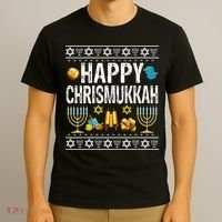 Happy Chrismukkah Challah Christian Holiday Jewish Gift  T-Shirt thumb 3