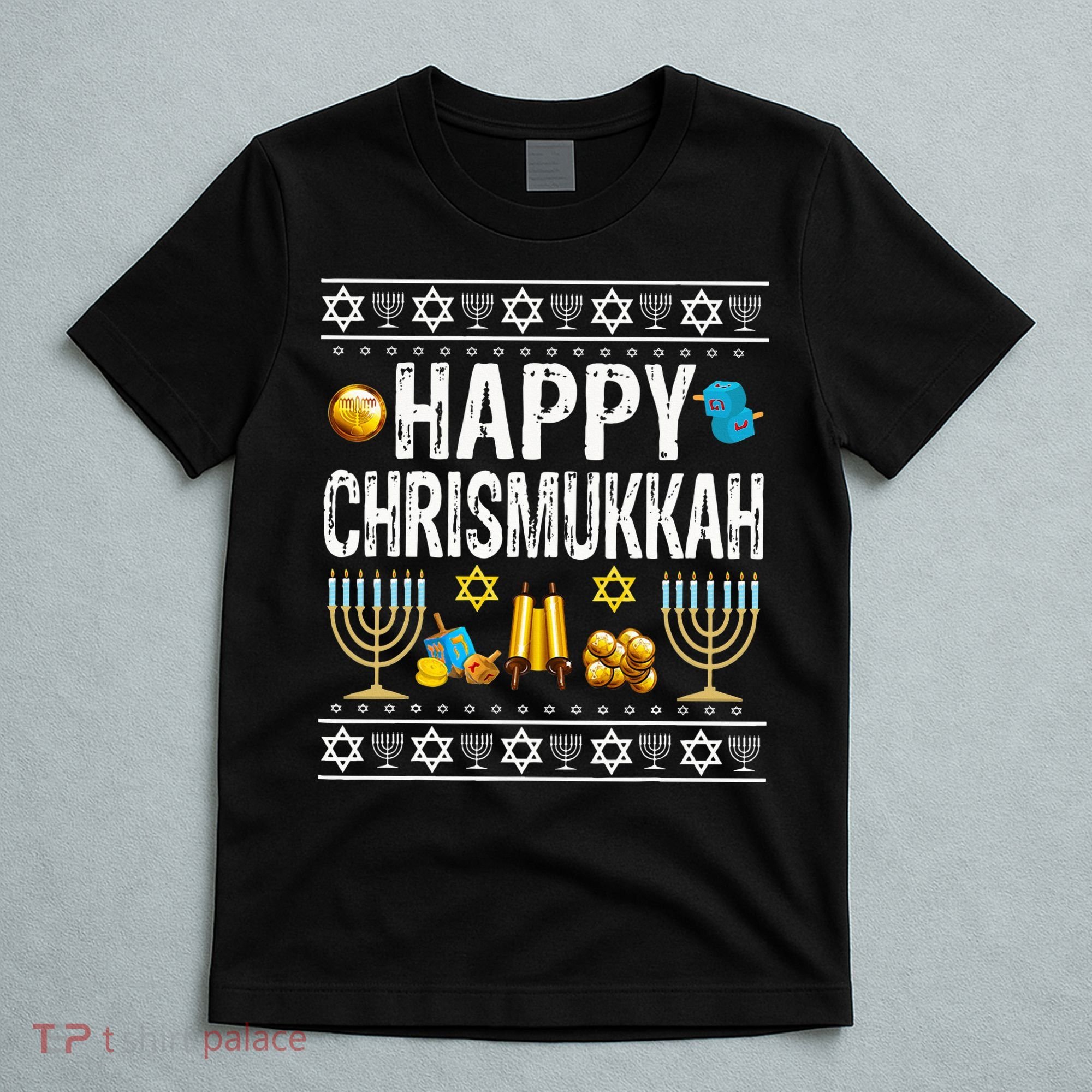 Happy Chrismukkah Challah Christian Holiday Jewish Gift  T-Shirt
