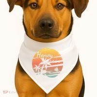 Honeymoon Couples Cool Gift Just Married Matching Honeymooning Trip Gift USA-Made Doggie Bandana thumb 1