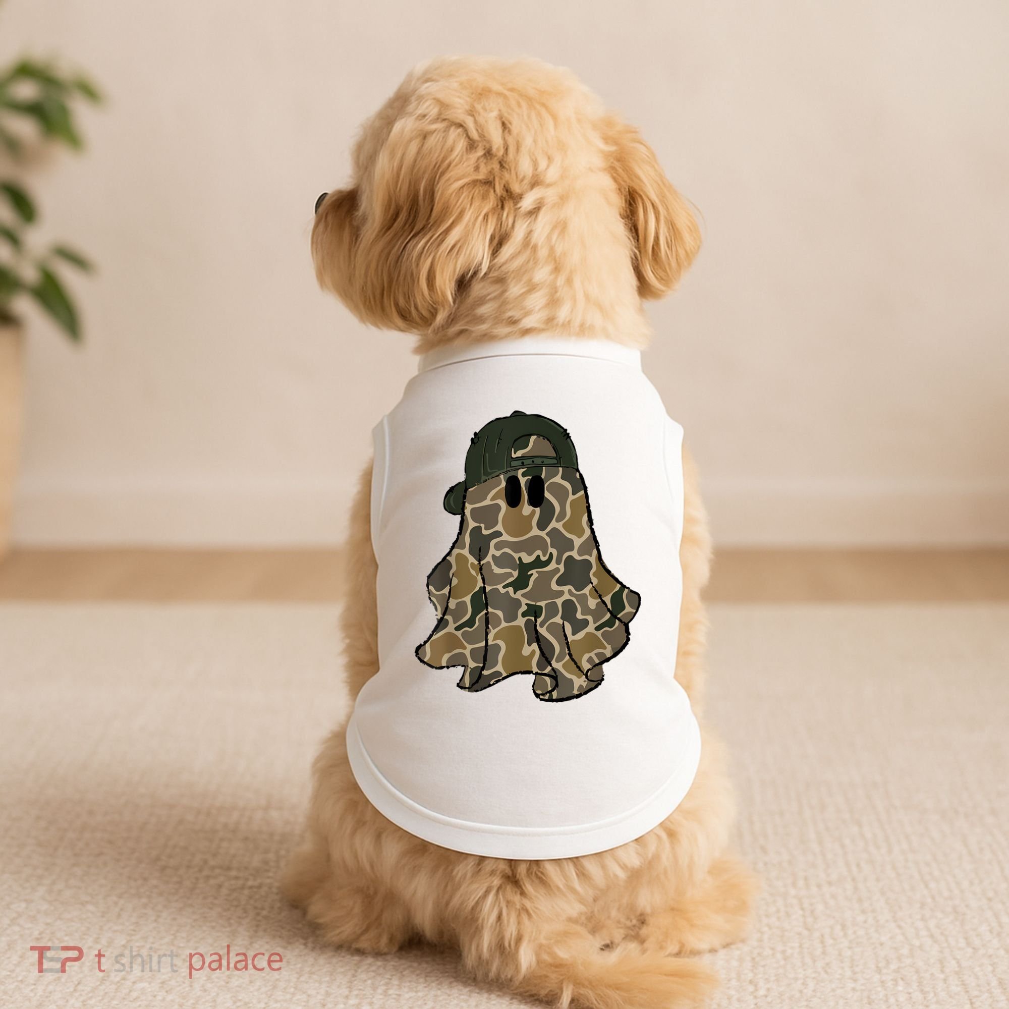 Halloween Camouflage Camo Ghost Hello Hunting Season Doggie Tank