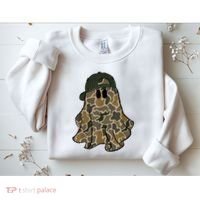 Halloween Camouflage Camo Ghost Hello Hunting Season Sweatshirt thumb 2