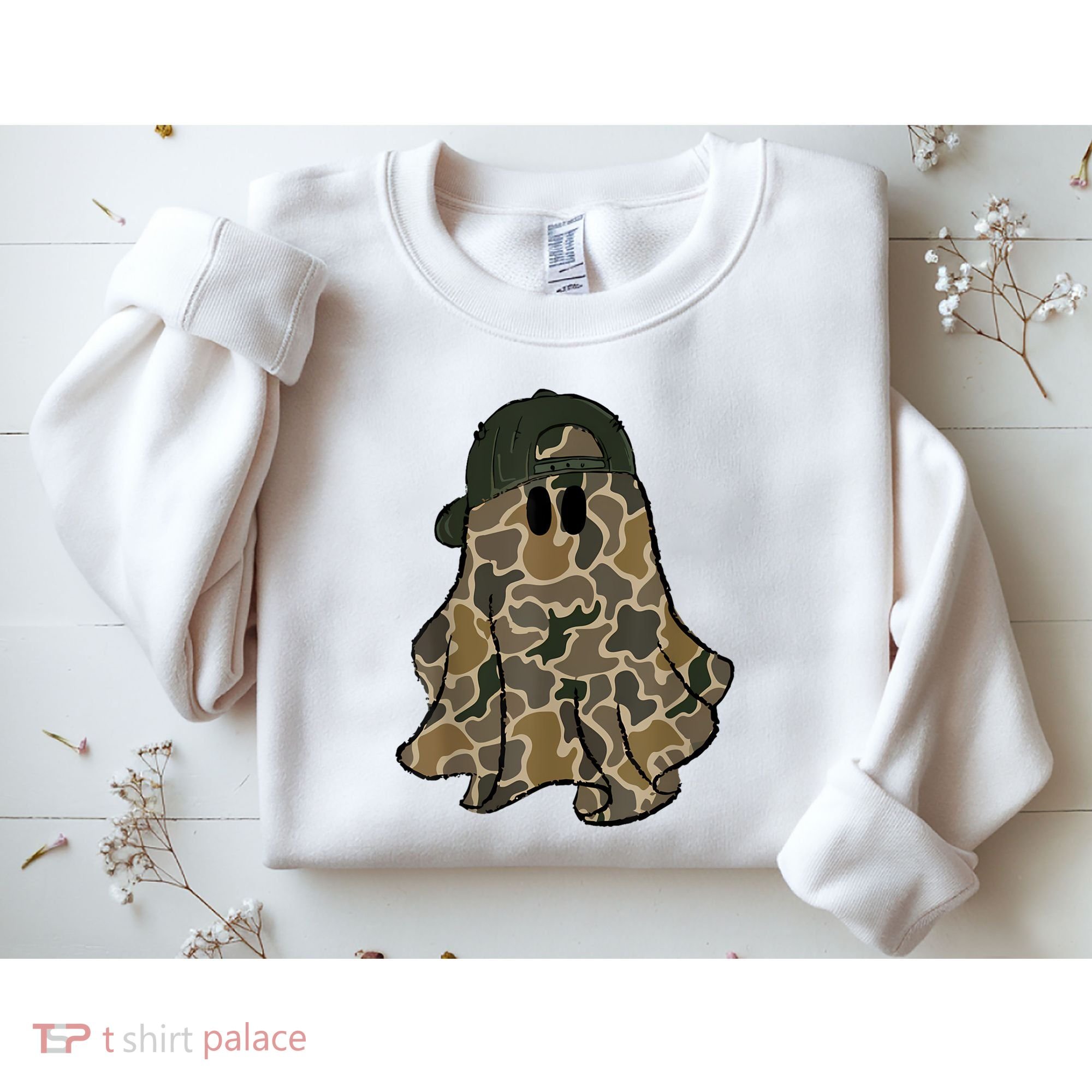 Halloween Camouflage Camo Ghost Hello Hunting Season Sweatshirt