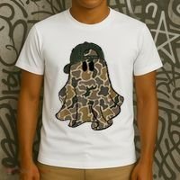 Halloween Camouflage Camo Ghost Hello Hunting Season T-Shirt thumb 3