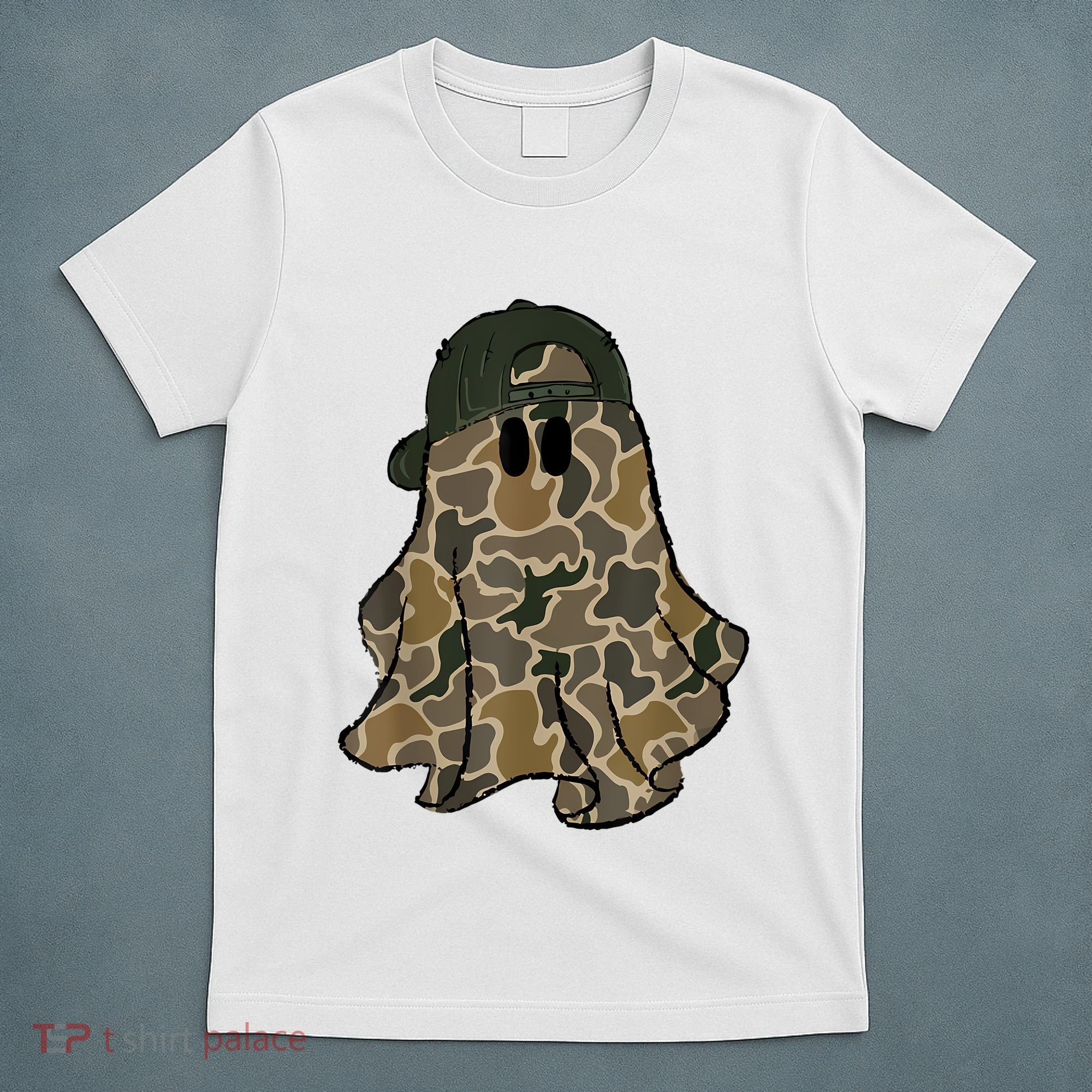 Halloween Camouflage Camo Ghost Hello Hunting Season T-Shirt