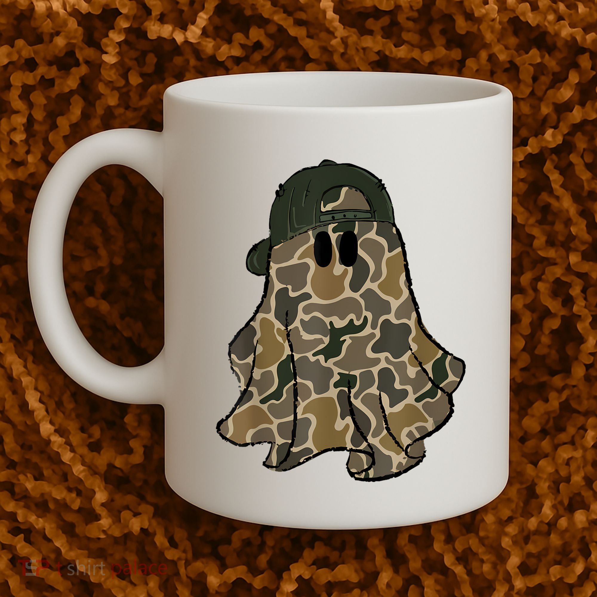 Halloween Camouflage Camo Ghost Hello Hunting Season Coffee Mug