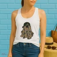 Halloween Camouflage Camo Ghost Hello Hunting Season Women's Tank Top thumb 2