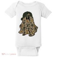 Halloween Camouflage Camo Ghost Hello Hunting Season Baby Bodysuit thumb 0