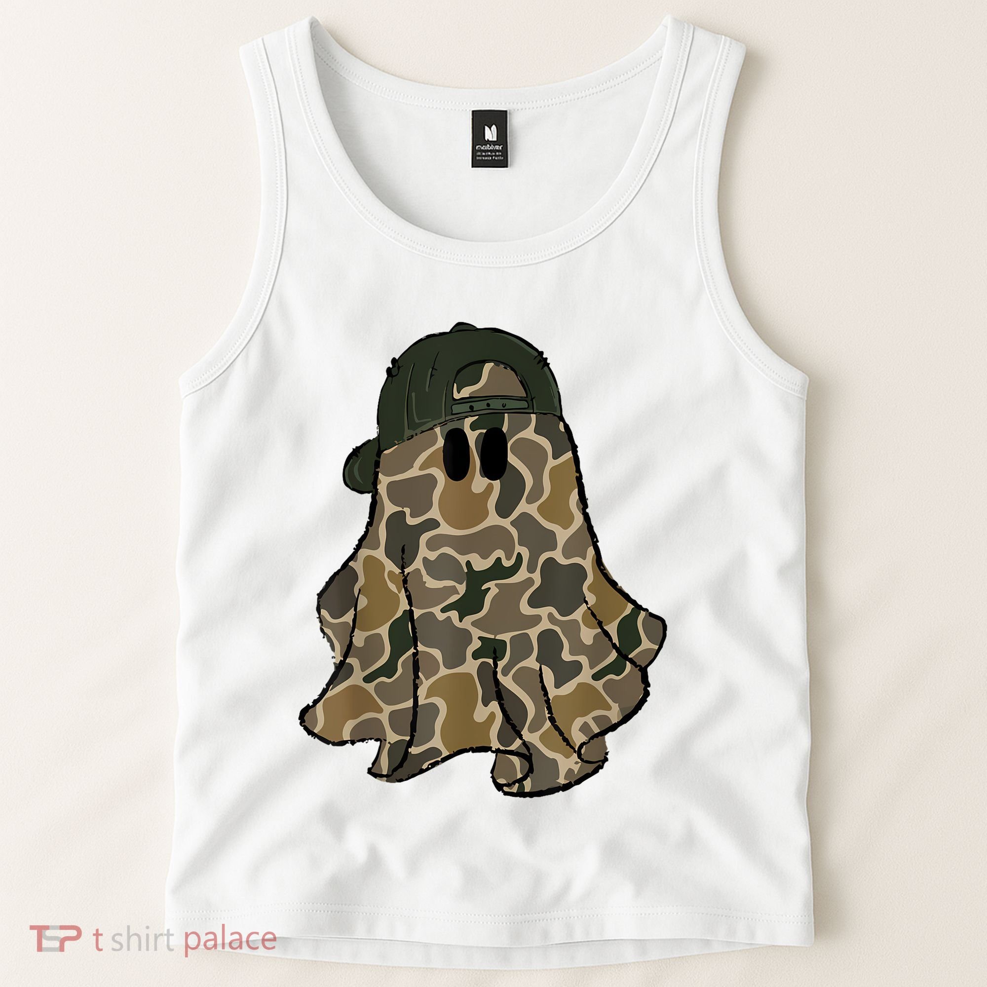 Halloween Camouflage Camo Ghost Hello Hunting Season Tank Top
