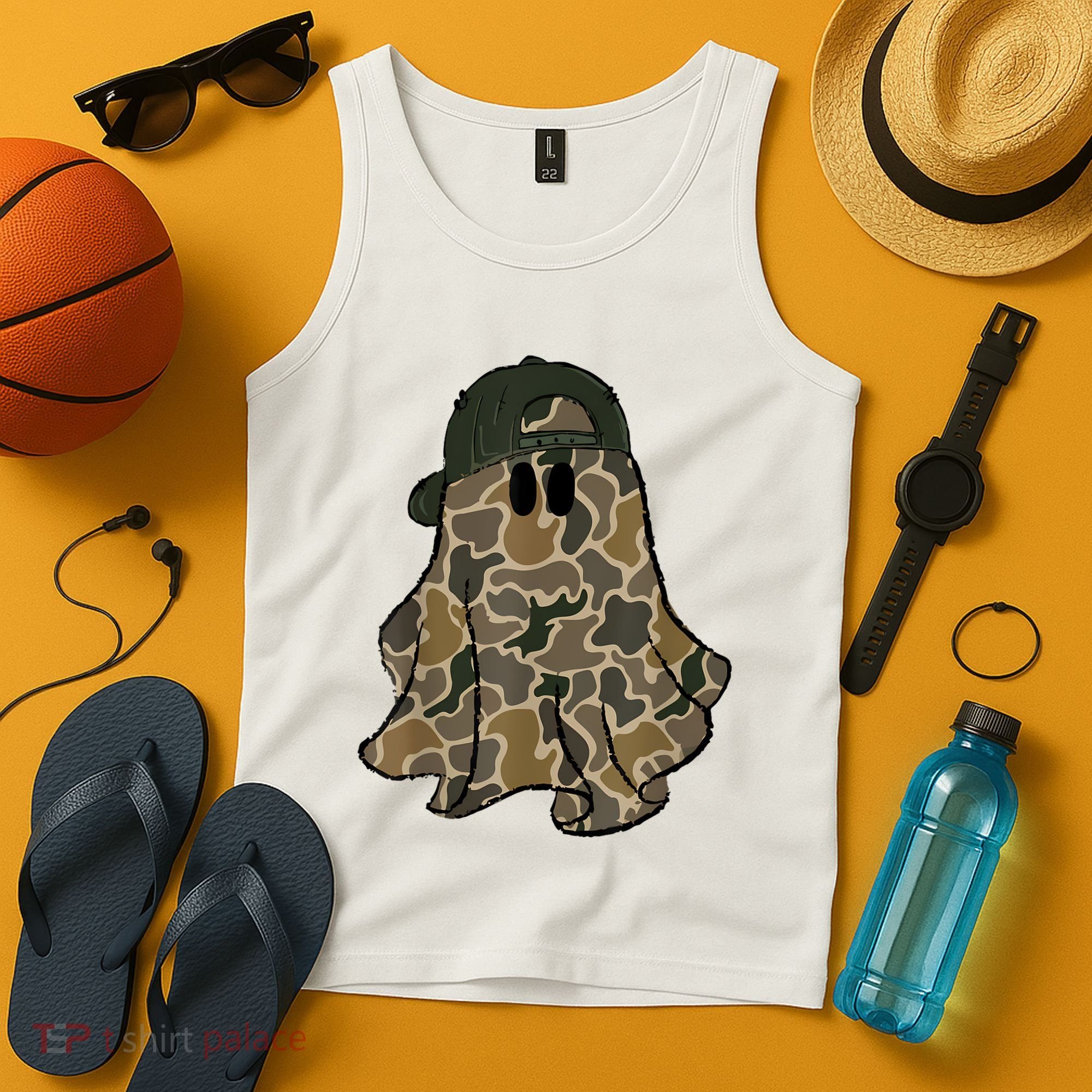 Halloween Camouflage Camo Ghost Hello Hunting Season Tank Top