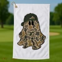 Halloween Camouflage Camo Ghost Hello Hunting Season Golf Towel thumb 1