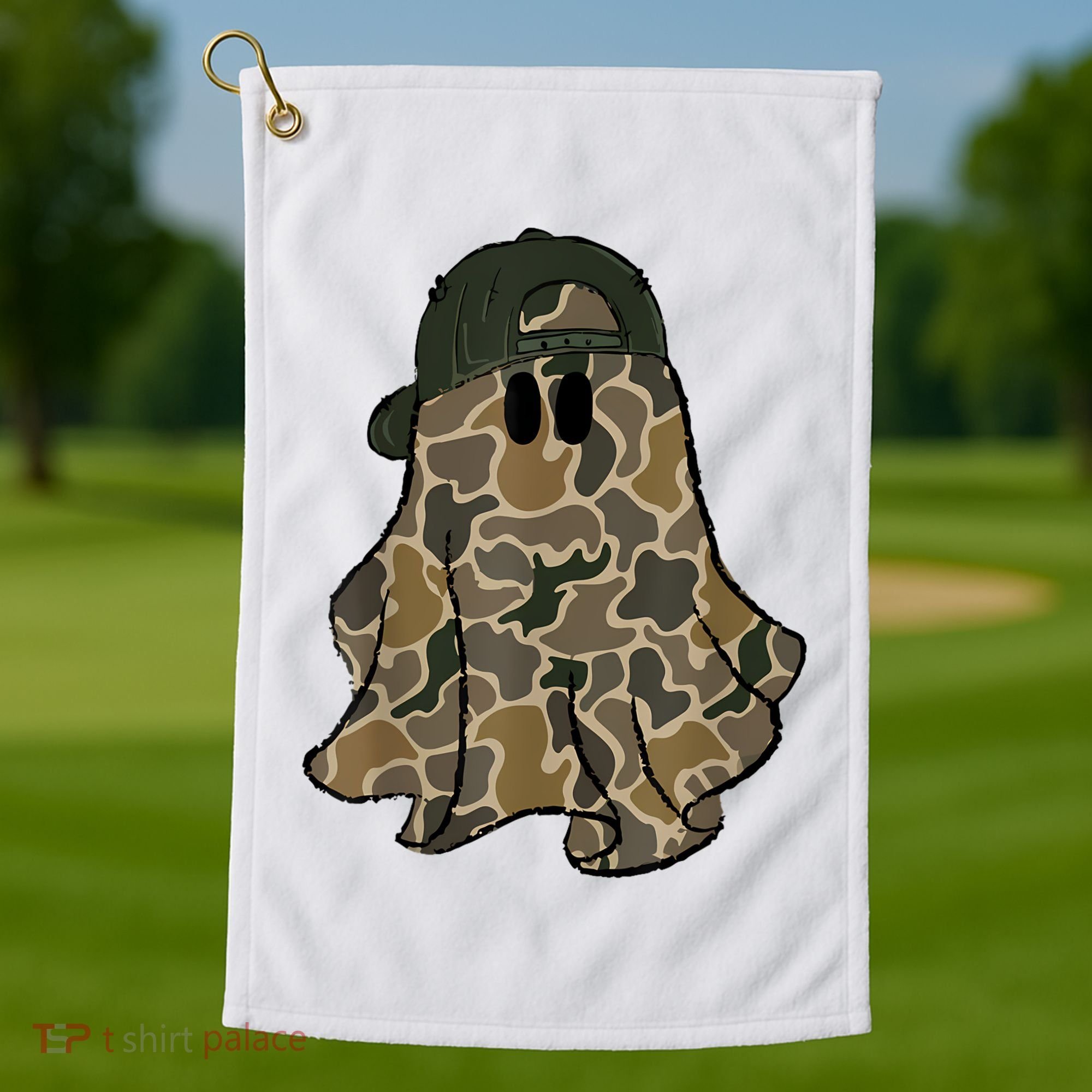 Halloween Camouflage Camo Ghost Hello Hunting Season Golf Towel