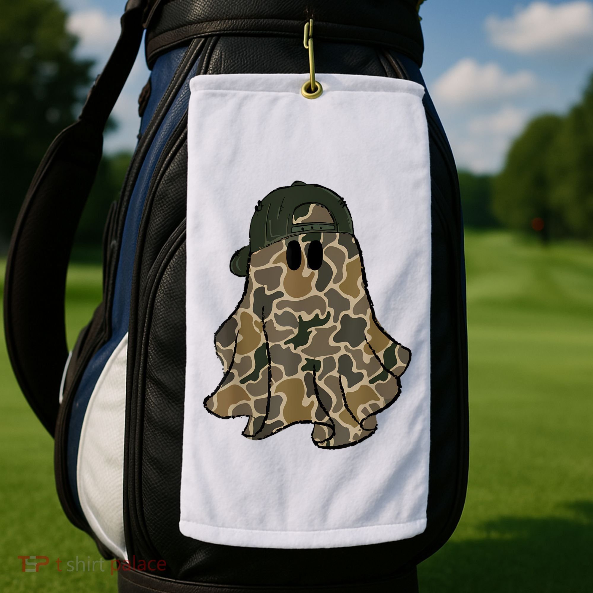 Halloween Camouflage Camo Ghost Hello Hunting Season Golf Towel