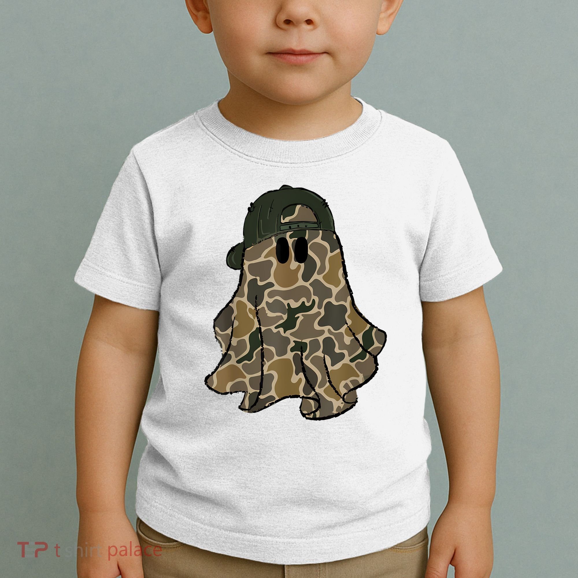 Halloween Camouflage Camo Ghost Hello Hunting Season Toddler T-Shirt