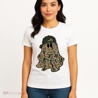Halloween Camouflage Camo Ghost Hello Hunting Season Women's T-Shirt thumb 4