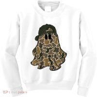 Halloween Camouflage Camo Ghost Hello Hunting Season Kids Sweatshirt thumb 0