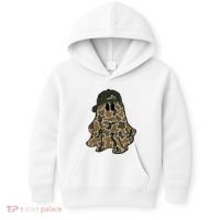 Halloween Camouflage Camo Ghost Hello Hunting Season Kids Hoodie thumb 0