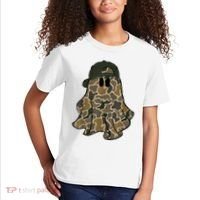 Halloween Camouflage Camo Ghost Hello Hunting Season Kids T-Shirt thumb 2