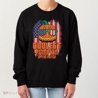 Halloween Costume Coolest Pumpkin In The Patch American Flag Gift Women's Sweatshirt thumb 0