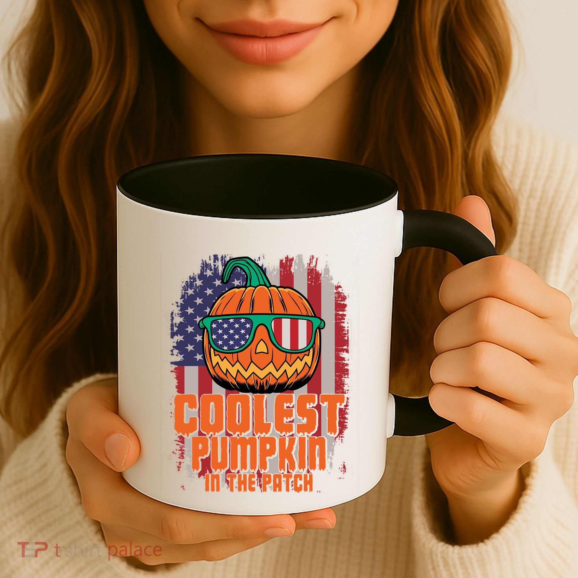 Halloween Costume Coolest Pumpkin In The Patch American Flag Gift Coffee Mug