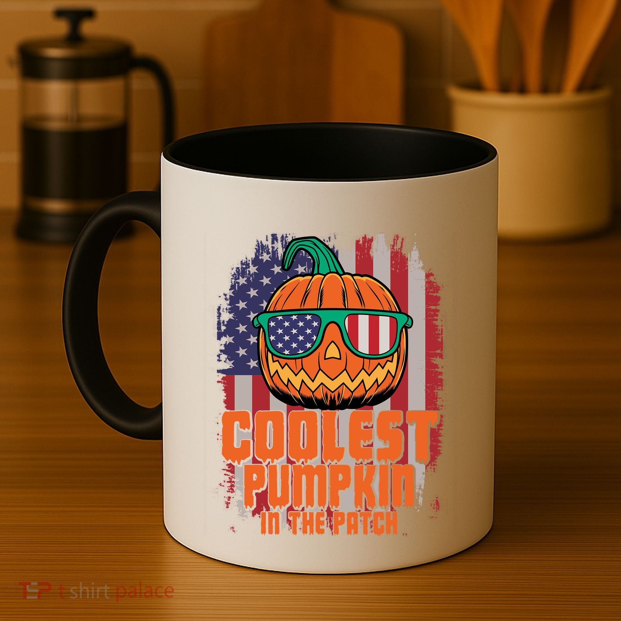 Halloween Costume Coolest Pumpkin In The Patch American Flag Gift Coffee Mug