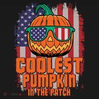 Halloween Costume Coolest Pumpkin In The Patch American Flag Gift Women's Hoodie thumb 2