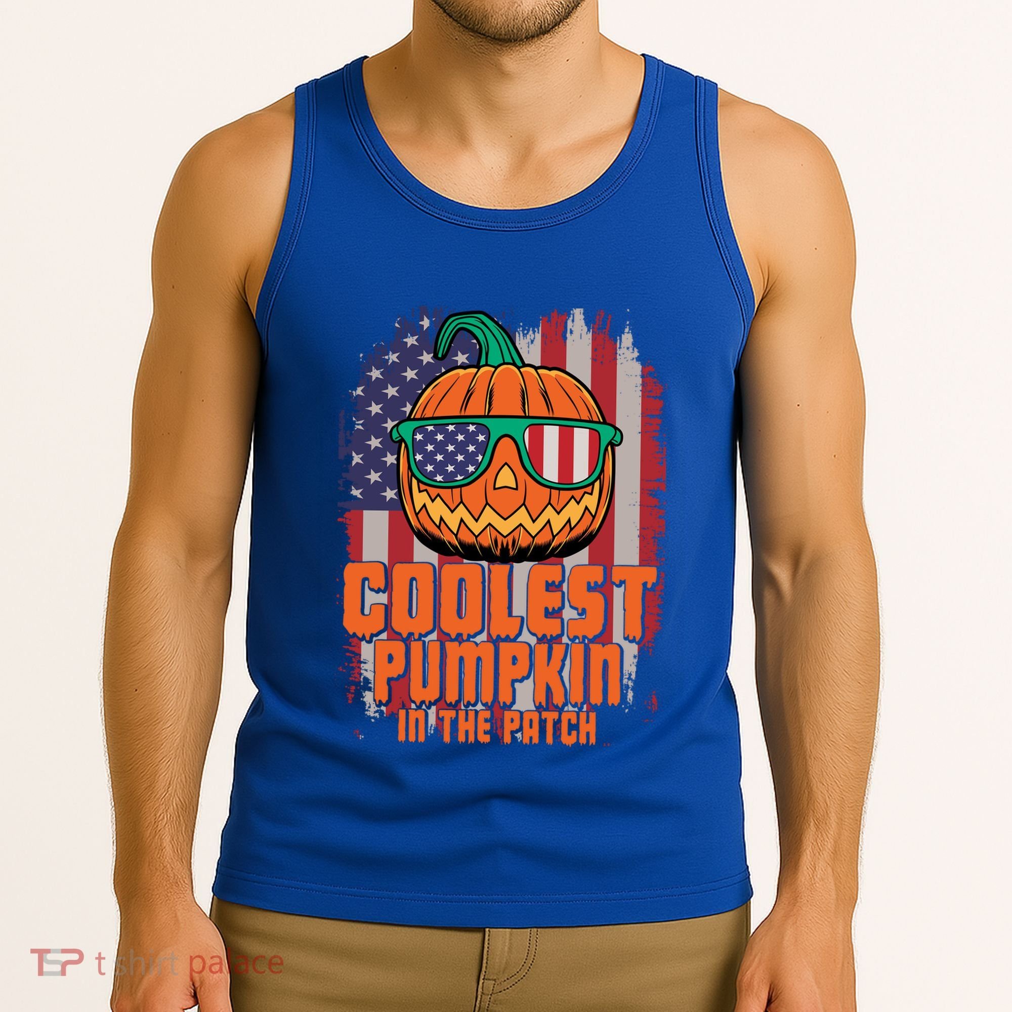 Halloween Costume Coolest Pumpkin In The Patch American Flag Gift Tank Top