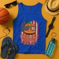 Halloween Costume Coolest Pumpkin In The Patch American Flag Gift Tank Top thumb 4