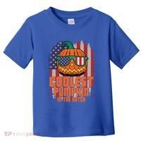 Halloween Costume Coolest Pumpkin In The Patch American Flag Gift Toddler T-Shirt thumb 0