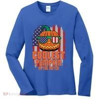 Halloween Costume Coolest Pumpkin In The Patch American Flag Gift Women's Long Sleeve Shirt thumb 0